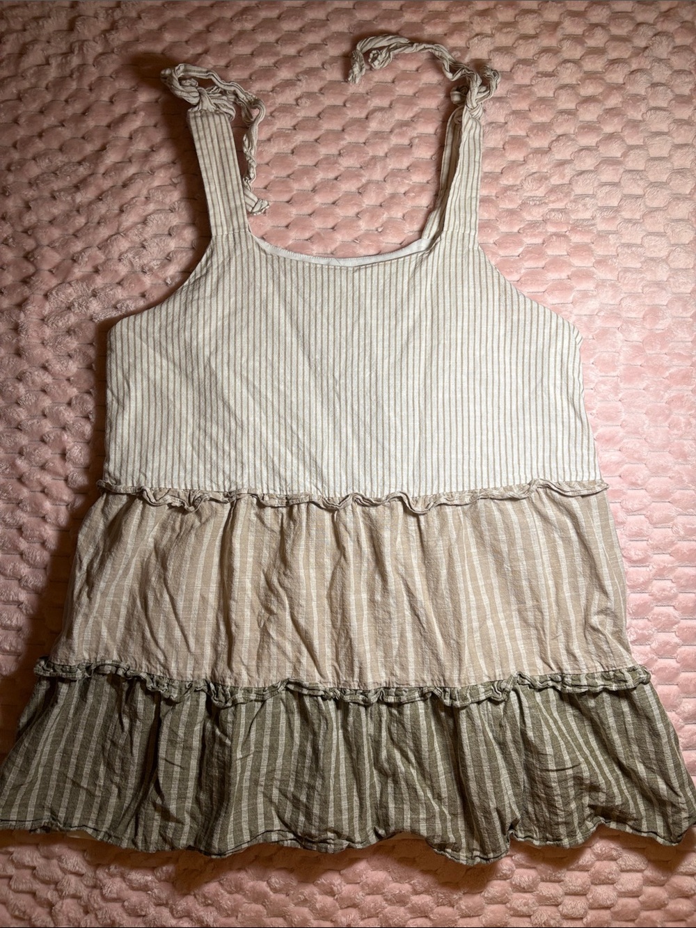 Perch By Blu Pepper Tiered Striped Sleeveless Dress